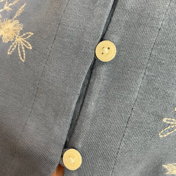 J Jill Floral Expressions V-Neck Button Up Embroidered Tunic Size XL - Picture 9 of 10